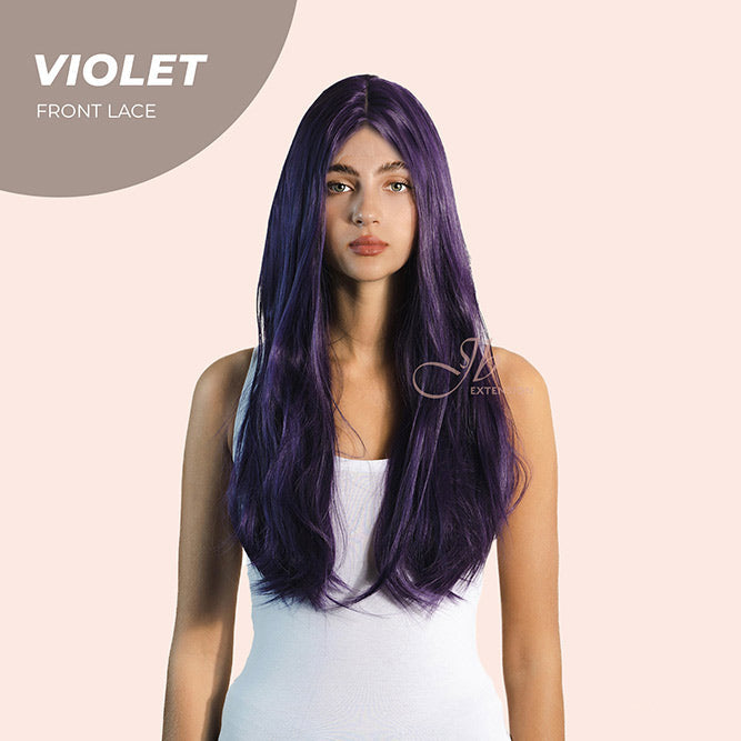 [FINAL SALE] JBEXTENSION 26 Inches Dark Purple Color Long Straight Frontlace Glueless Wig VIOLET