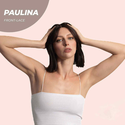 JBEXTENSION 10 Inches Bob Cut Soft Black Straight Pre-Cut Frontlace Glueless Wig PAULINA