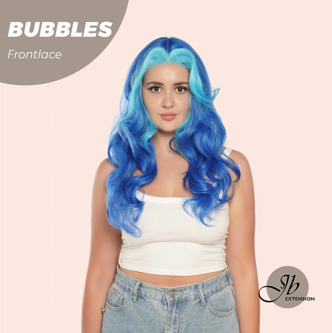 [FINAL SALE] JBEXTENSION 24 Inches Mix Blue Body Wave Pre-Cut Frontlace Glueless Wig BUBBLES