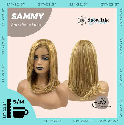 [FINAL SALE] JBEXTENSION 15 Inches Honey Blonde Pre-Cut Snowflake Lace Frontlace Glueless Wig SAMMY【PERMATEASE】【BENDY EAR TABS】- S/M