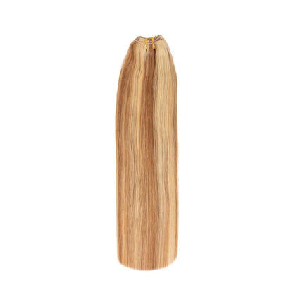 JBextension Weft Hair Extensions Human Hair 20 inch 100g Sew in Hair Extensions Real Human Hair Natural Hand Tied Sew in Extensions for Women Doublde Weft Long Straight