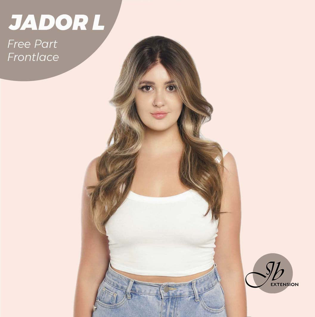 [FINAL SALE] JBEXTENSION 24 Inches Blonde Highlight Curly Lace Front Wig.Pre Plucked 13*4 HD Transparent Lace Frontal Handmade Futura Fiber Swiss Lace Synthetic Fiber Pre-Cut Lace Glueless Wig JADOR L