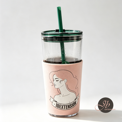JBEXTENSION Cup Sleeve Keep your hands dry from icy condensation, fits most tumblers & iced coffee cups. Dual printed designs, soft blush pink tone. Portable & foldable, perfect for daily commute, camping & coffee runs.