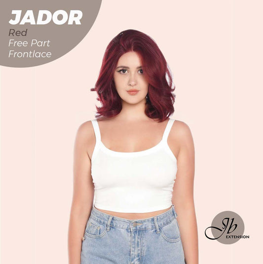 [FINAL SALE] JBEXTENSION 10 Inches Red Curly Lace Front Wig.Pre Plucked 13*4 HD Transparent Lace Frontal Handmade Futura Fiber Swiss Lace Synthetic Fiber Glueless Wig JADOR RED
