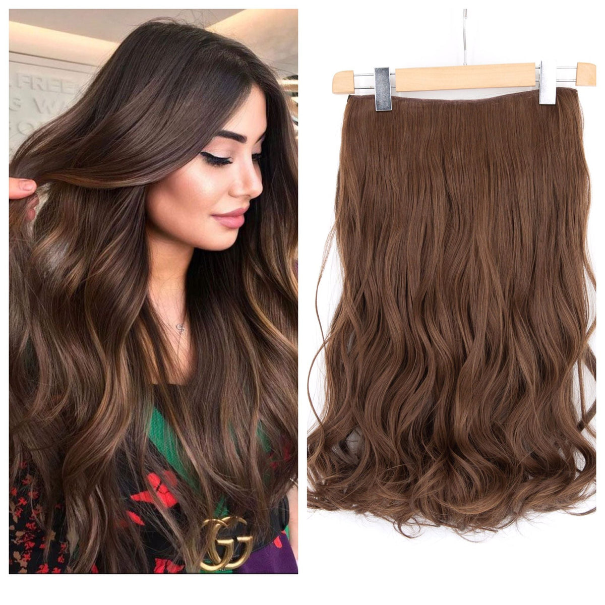 27" Hair Extensions Clip-in Curley 160g  NATURAL COLOUR