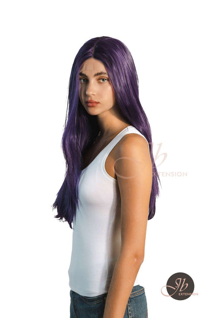 [FINAL SALE] JBEXTENSION 26 Inches Dark Purple Color Long Straight Frontlace Glueless Wig VIOLET