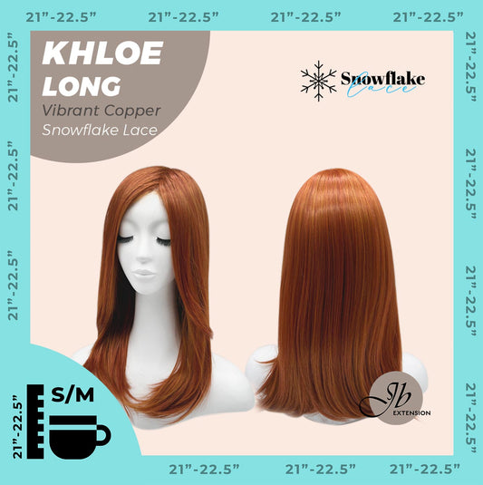 [FINAL SALE] JBEXTENSION 18 Inches Vibrant Copper Pre-Cut Snowflake Lace Frontlace Glueless Wig KHLOE LONG VIBRANT COPPER【PERMATEASE】【BENDY EAR TABS】