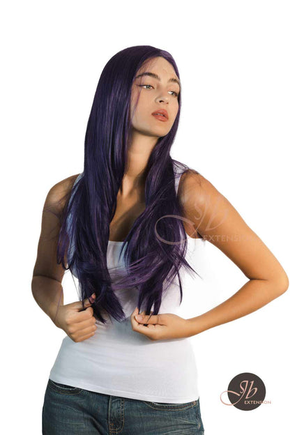 [FINAL SALE] JBEXTENSION 26 Inches Dark Purple Color Long Straight Frontlace Glueless Wig VIOLET