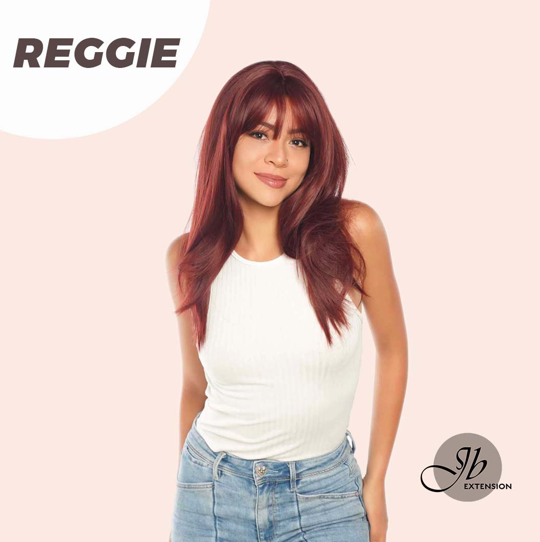 JBEXTENSION 20 Inches Red Fashion Women Wig With Bangs REGGIE
