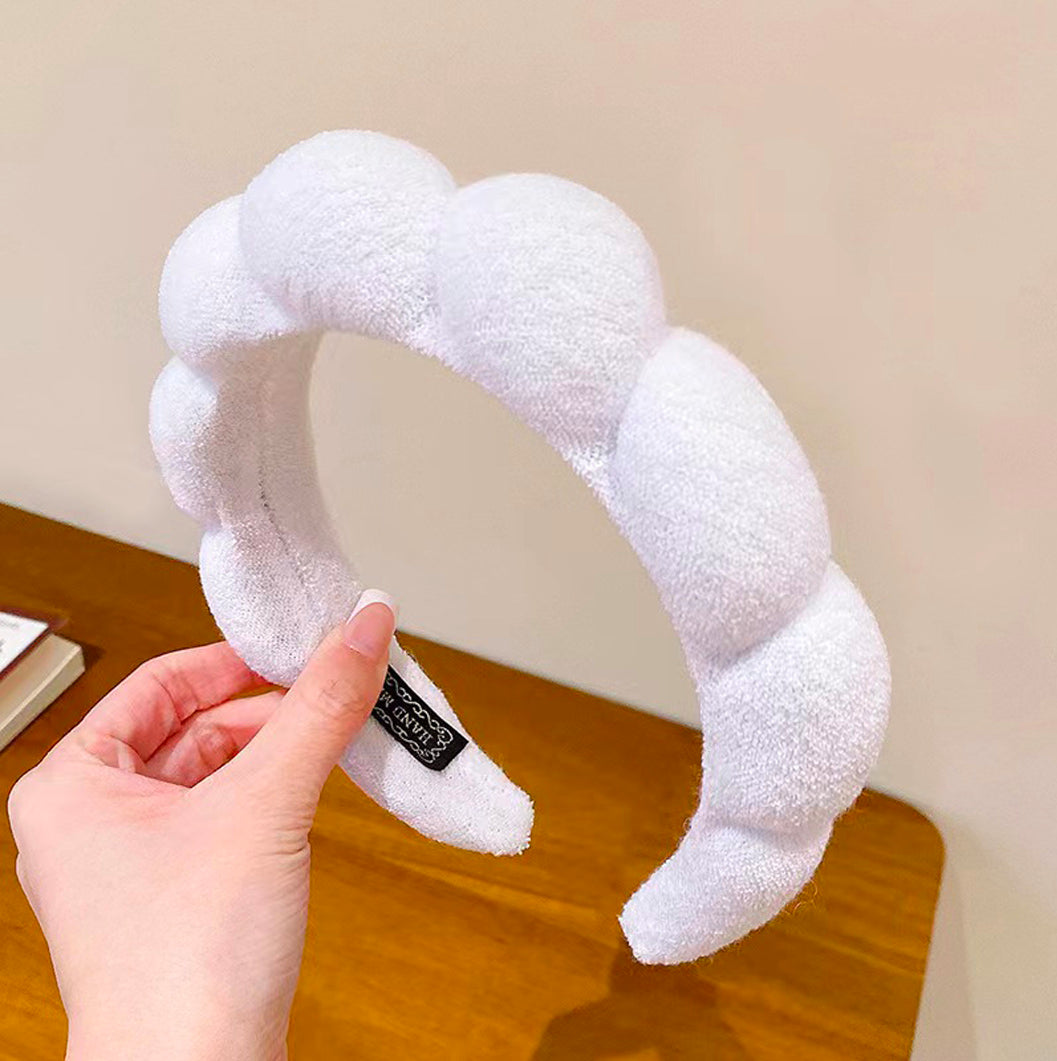 JBextension Spa headbands 2pcs for women-girls, Makeup sponge headband, Non slip face wash, skincare-Padded soft thick terry cloth hair band accessory