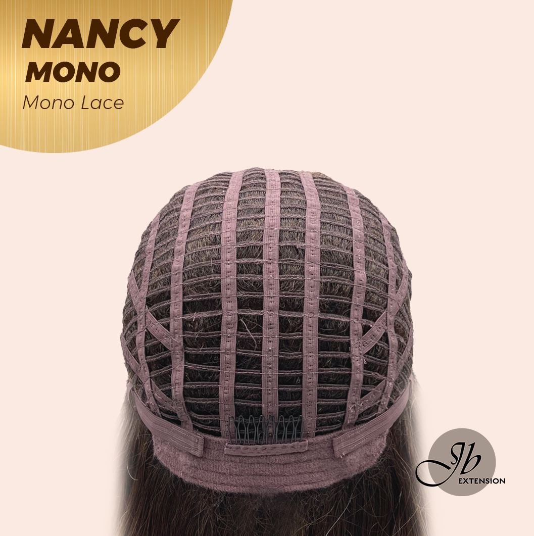 [FINAL SALE] JBEXTENSION NANCY MONO Monofilament Handmade Wig 6X5 Full Monofilament Hand Tied Top Wig 14 Inches Dark Brown Mono Lace Wig Glueless Wig NANCY MONO【BENDY EAR TABS】