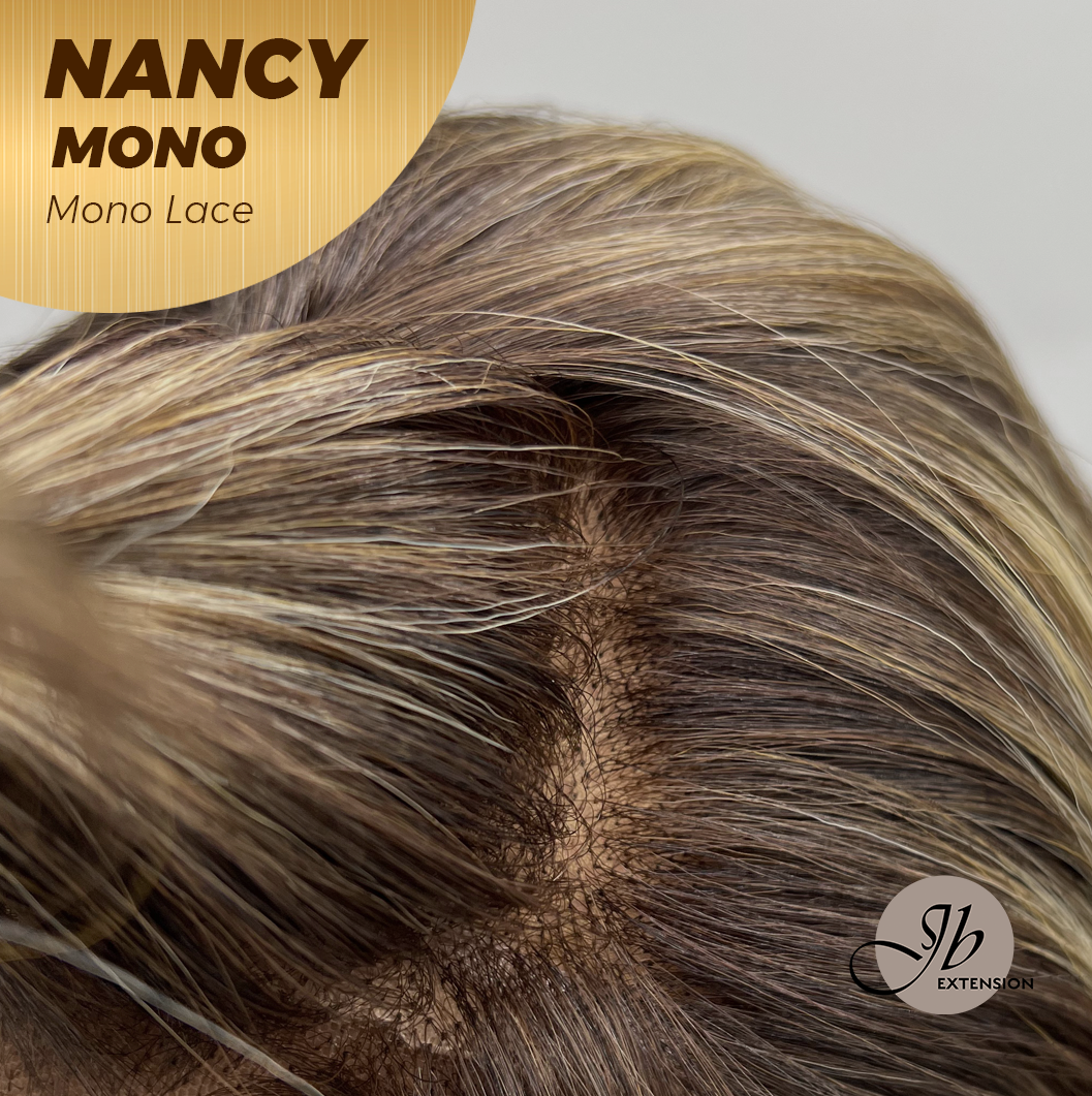 [FINAL SALE] JBEXTENSION NANCY MONO Monofilament Handmade Wig 6X5 Full Monofilament Hand Tied Top Wig 14 Inches Dark Brown Mono Lace Wig Glueless Wig NANCY MONO【BENDY EAR TABS】