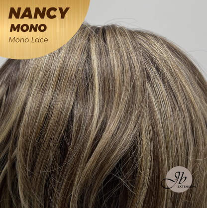 [FINAL SALE] JBEXTENSION NANCY MONO Monofilament Handmade Wig 6X5 Full Monofilament Hand Tied Top Wig 14 Inches Dark Brown Mono Lace Wig Glueless Wig NANCY MONO【BENDY EAR TABS】
