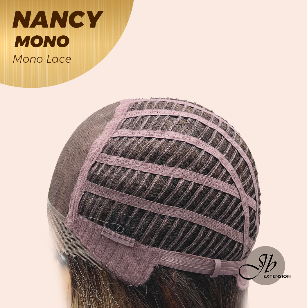 [FINAL SALE] JBEXTENSION NANCY MONO Monofilament Handmade Wig 6X5 Full Monofilament Hand Tied Top Wig 14 Inches Dark Brown Mono Lace Wig Glueless Wig NANCY MONO【BENDY EAR TABS】
