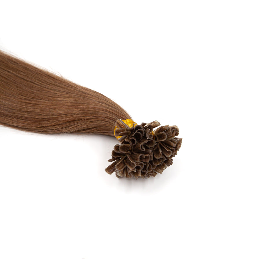 JBEXTENSION U Tip Hair Extensions Human Hair Color 6 Light Brown Real Remy Hair 20 Inch Fusion Hair Extensions 1 Gram Per Strand 20 Strand