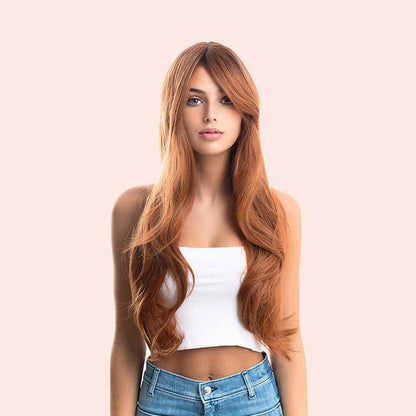 Rachel's Pick- 26 Inches Curly Copper Fashion Wig With Bangs CICILIA