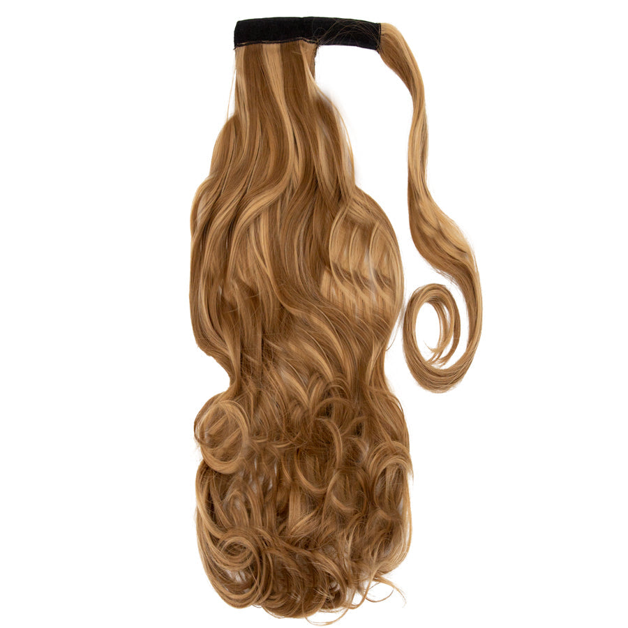 JBEXTESION LONG CURLY PONYTAIL with HIGHLINES  Heat Resistant Wrap Around Ponytail 27 INCH