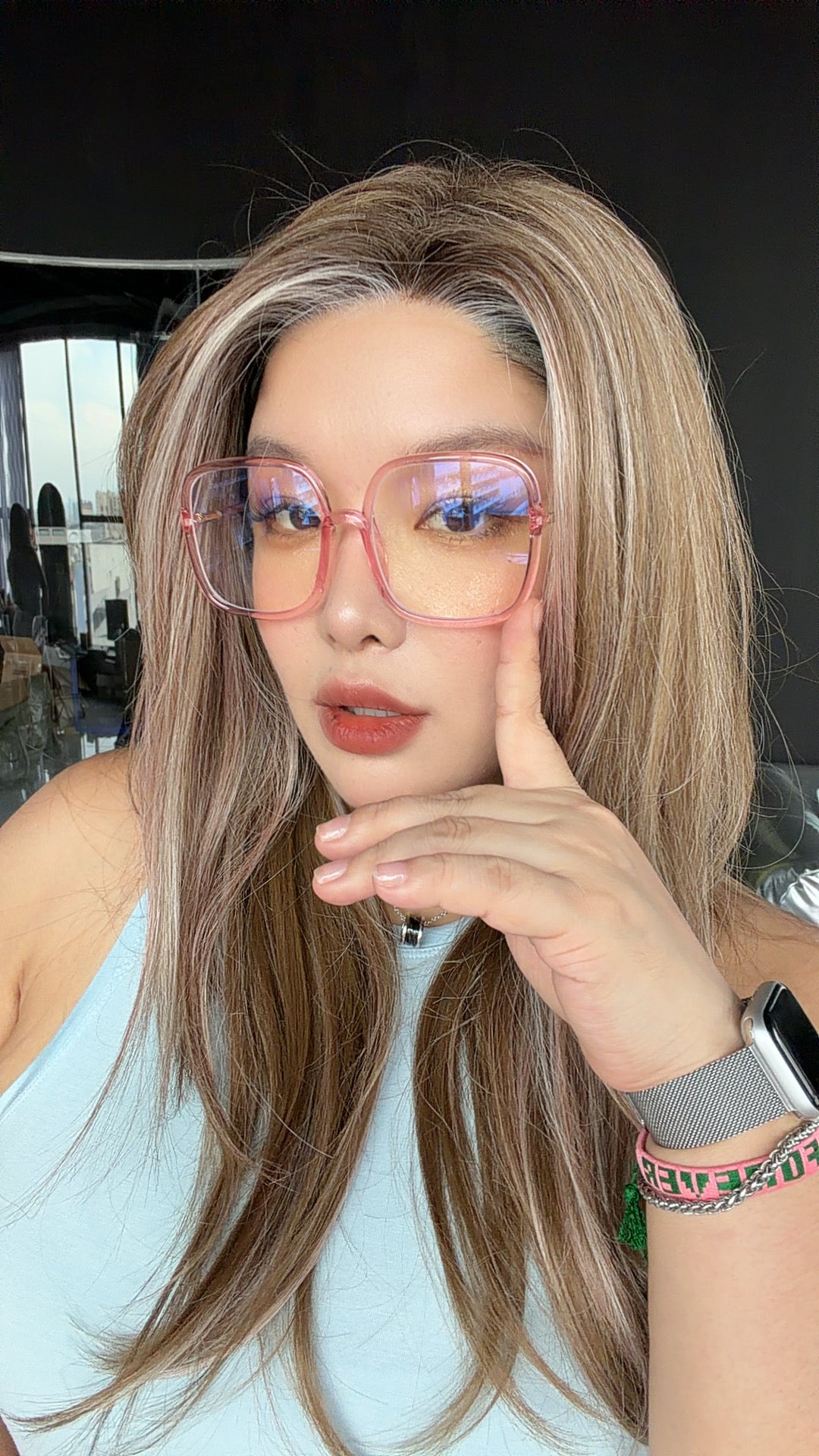JBEXTENSION 22 Inches Camel Milk Sorbet Pre-Cut Snowflake Lace Frontlace Glueless Wig KEL CAMEL MILK SORBET【PERMATEASE】【BENDY EAR TABS】- M/L