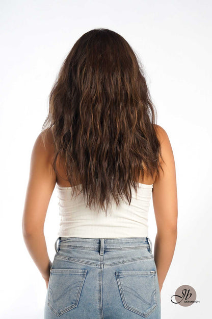 [FINAL SALE] JBEXTENSION 22 Inches Brown With Highlight Body Wave Pre-Cut Free Part Frontlae Glueless Wig INéS HIGHLIGHT