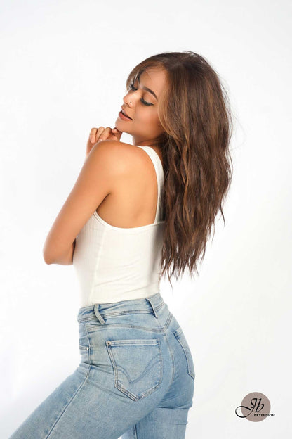 [FINAL SALE] JBEXTENSION 22 Inches Brown With Highlight Body Wave Pre-Cut Free Part Frontlae Glueless Wig INéS HIGHLIGHT
