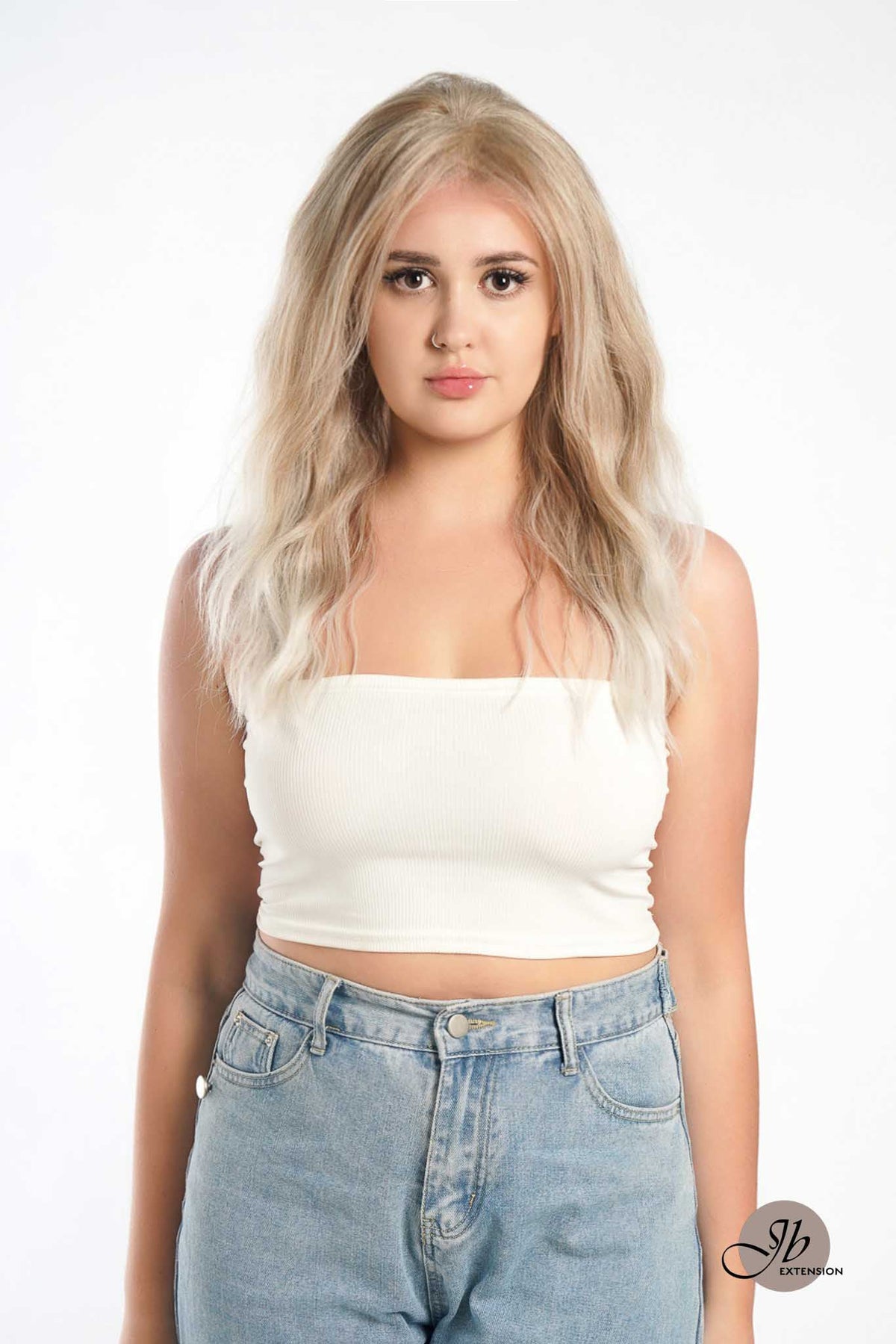 [FINAL SALE] JBEXTENSION 22 Inches Peach Blonde Body Wave Pre-Cut Free Part Frontlae Glueless Wig INéS