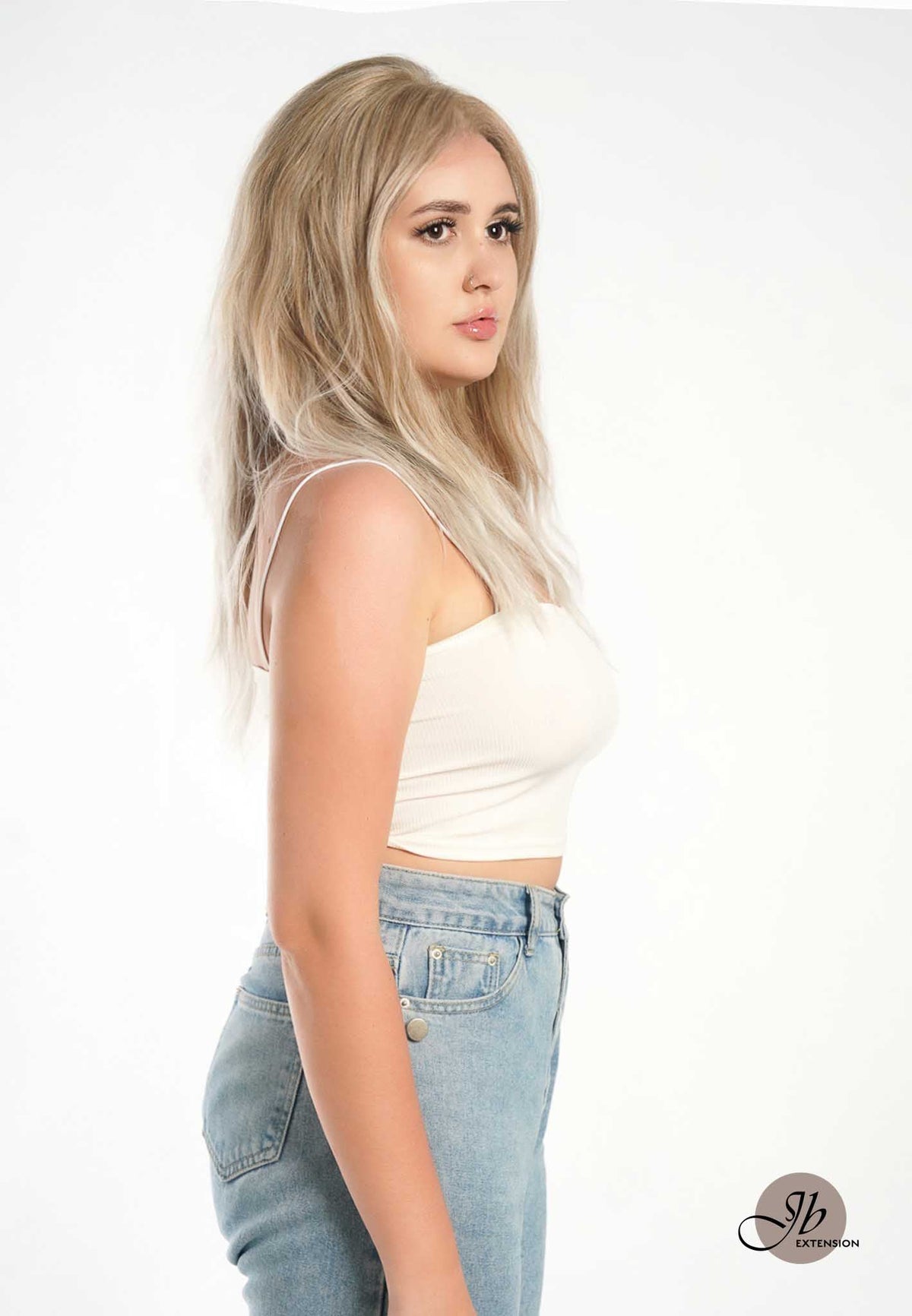 [FINAL SALE] JBEXTENSION 22 Inches Peach Blonde Body Wave Pre-Cut Free Part Frontlae Glueless Wig INéS