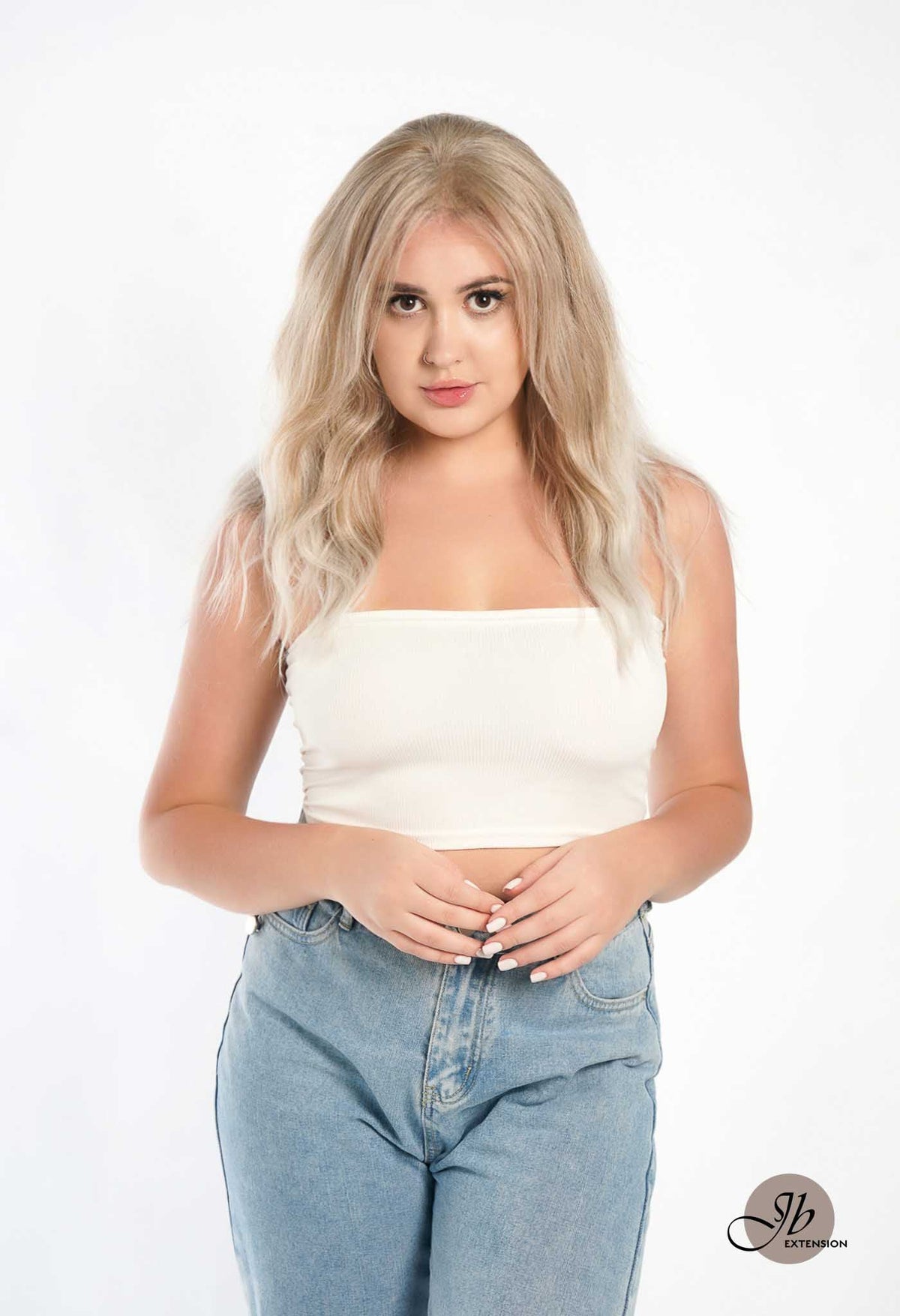 [FINAL SALE] JBEXTENSION 22 Inches Peach Blonde Body Wave Pre-Cut Free Part Frontlae Glueless Wig INéS