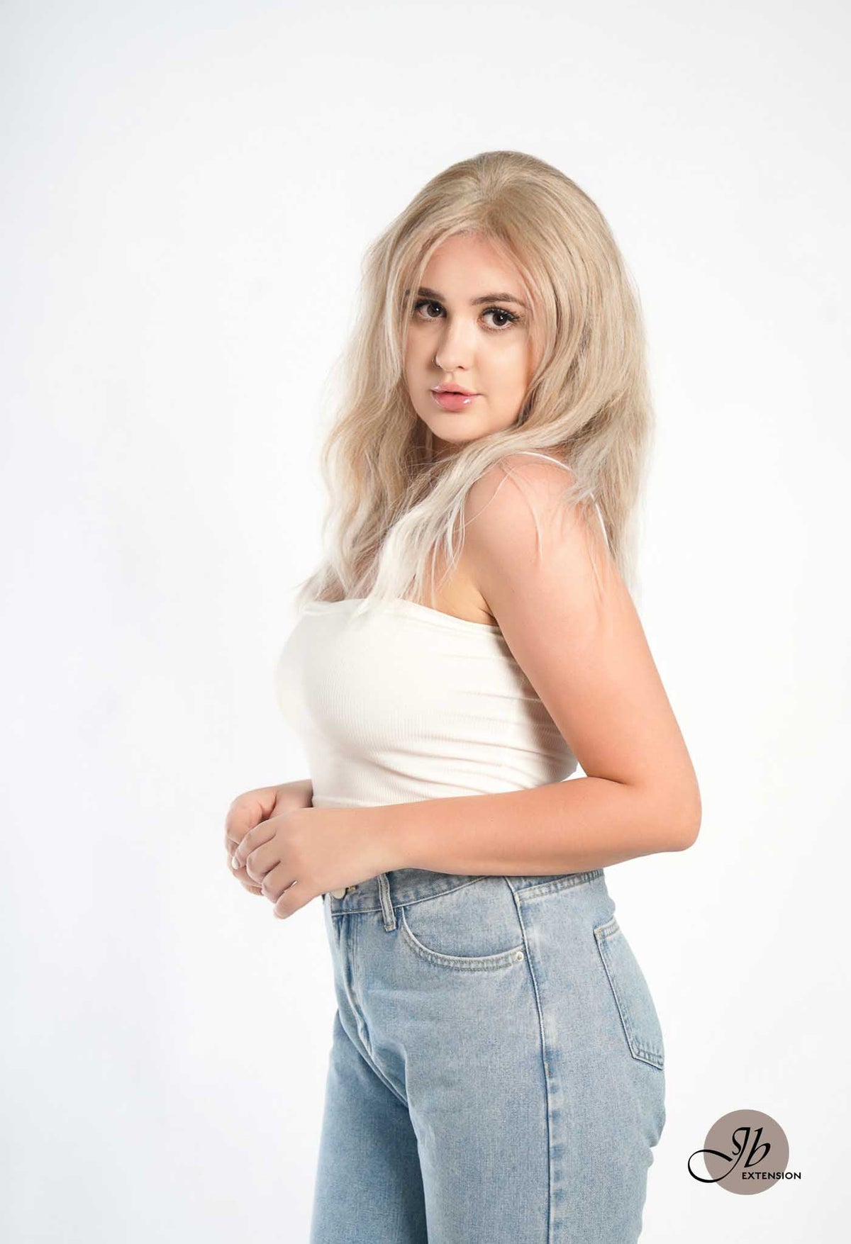 [FINAL SALE] JBEXTENSION 22 Inches Peach Blonde Body Wave Pre-Cut Free Part Frontlae Glueless Wig INéS