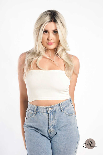 Nichole's Selection - SARAH MONO Monofilament Handmade Wig 6X5 Full Monofilament Hand Tied Top Wig 22 Inches Blonde Color Full Mono Lace Glueless Wig SARAH MONO【BENDY EAR TABS】