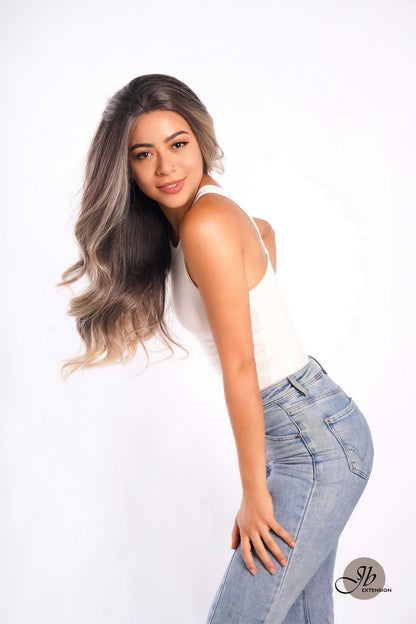 [FINAL SALE] JBEXTENSION 26 Inches Curly Mix Blonde Free Part Pre-Cut Frontlace Glueless Wig CHELSEY