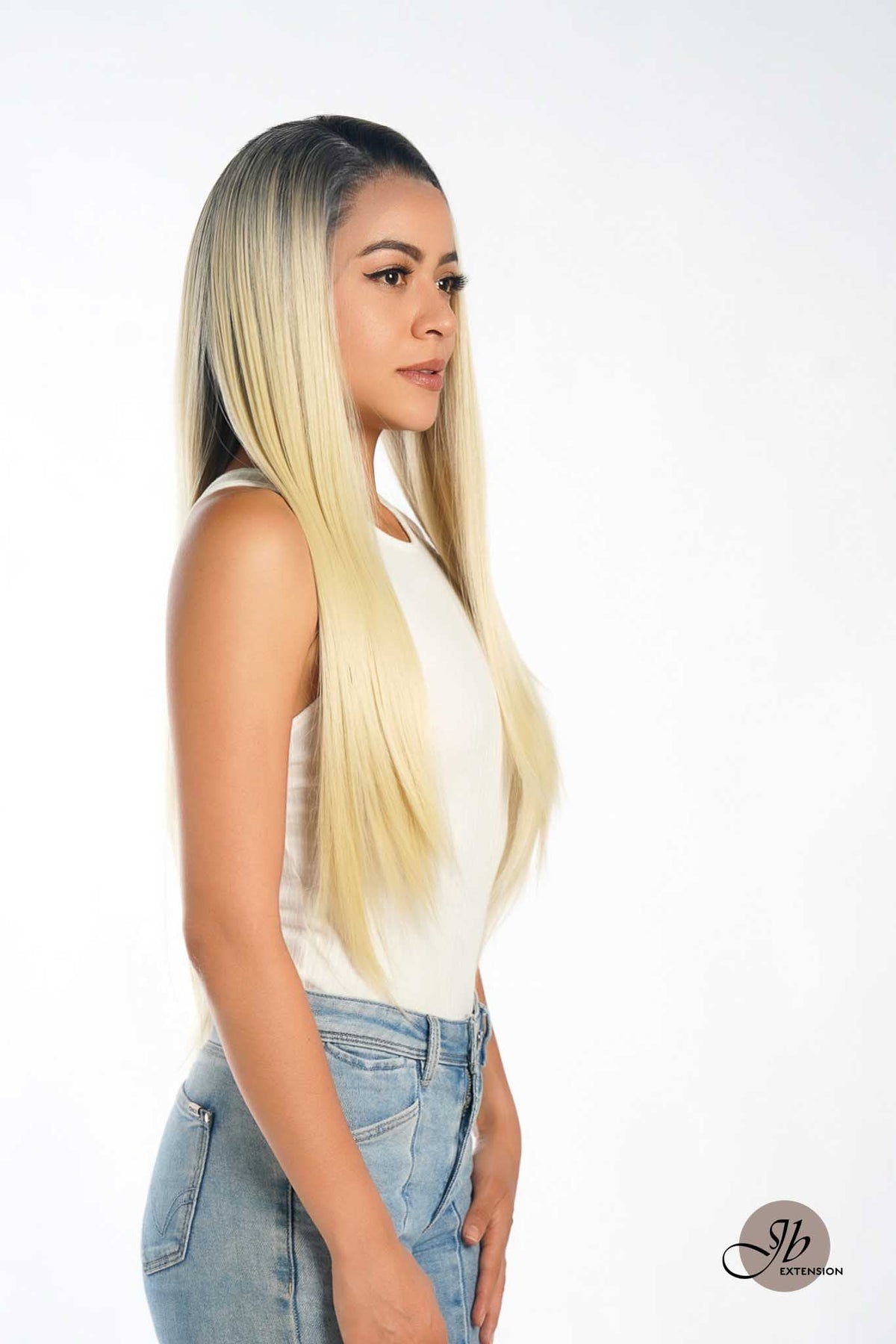 [FINAL SALE] JBEXTENSION 30 Inches Blonde With Dark Root Extra Long Straight Lace Front Wig.Pre Plucked 6*14 HD Transparent Lace Frontal Glueless Wig GLORIA