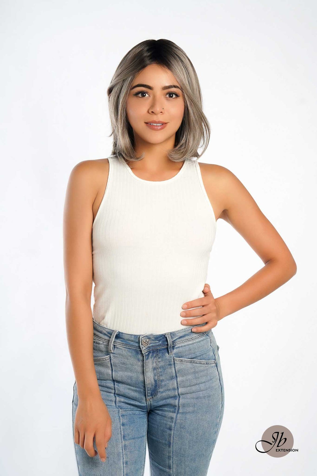 [FINAL SALE] JBEXTENSION VALENTINA MONO Monofilament Handmade Wig 6X5 Full Monofilament Hand Tied Top Wig 12 Inches Ombre Brown Full Mono Lace Wig With Anti-slip Silicone Strips Glueless Wig VALENTINA MONO【BENDY EAR TABS】