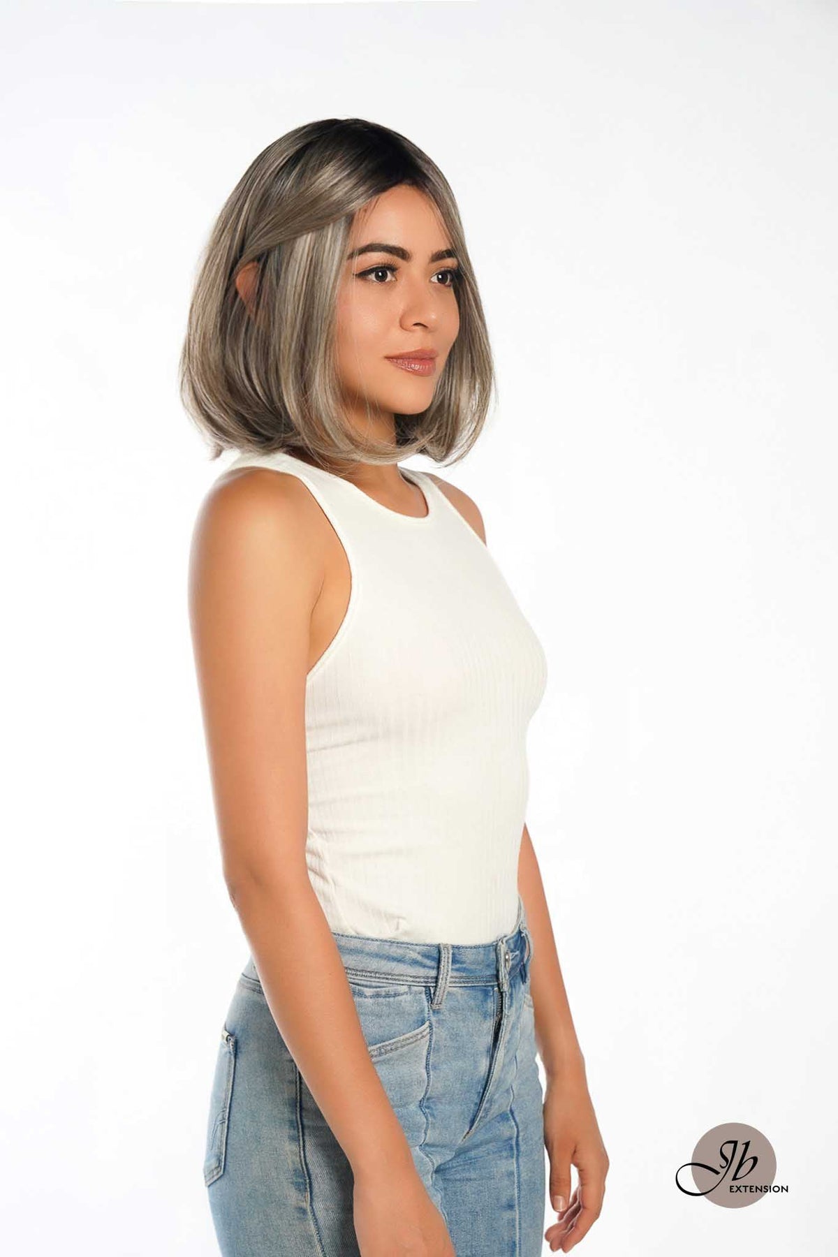 [FINAL SALE] JBEXTENSION VALENTINA MONO Monofilament Handmade Wig 6X5 Full Monofilament Hand Tied Top Wig 12 Inches Ombre Brown Full Mono Lace Wig With Anti-slip Silicone Strips Glueless Wig VALENTINA MONO【BENDY EAR TABS】