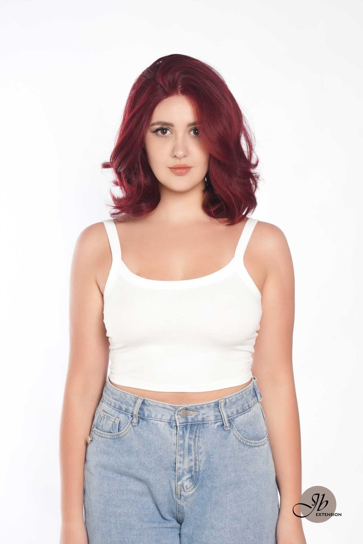 [FINAL SALE] JBEXTENSION 10 Inches Red Curly Lace Front Wig.Pre Plucked 13*4 HD Transparent Lace Frontal Handmade Futura Fiber Swiss Lace Synthetic Fiber Glueless Wig JADOR RED