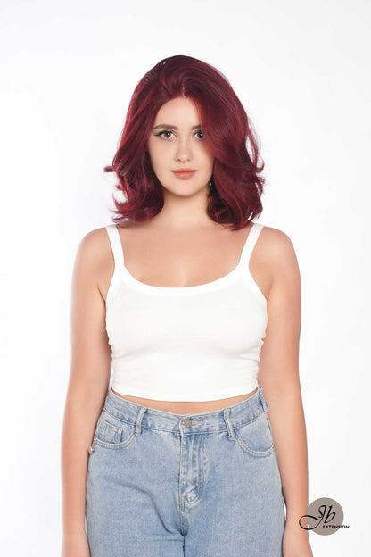 [FINAL SALE] JBEXTENSION 10 Inches Red Curly Lace Front Wig.Pre Plucked 13*4 HD Transparent Lace Frontal Handmade Futura Fiber Swiss Lace Synthetic Fiber Glueless Wig JADOR RED