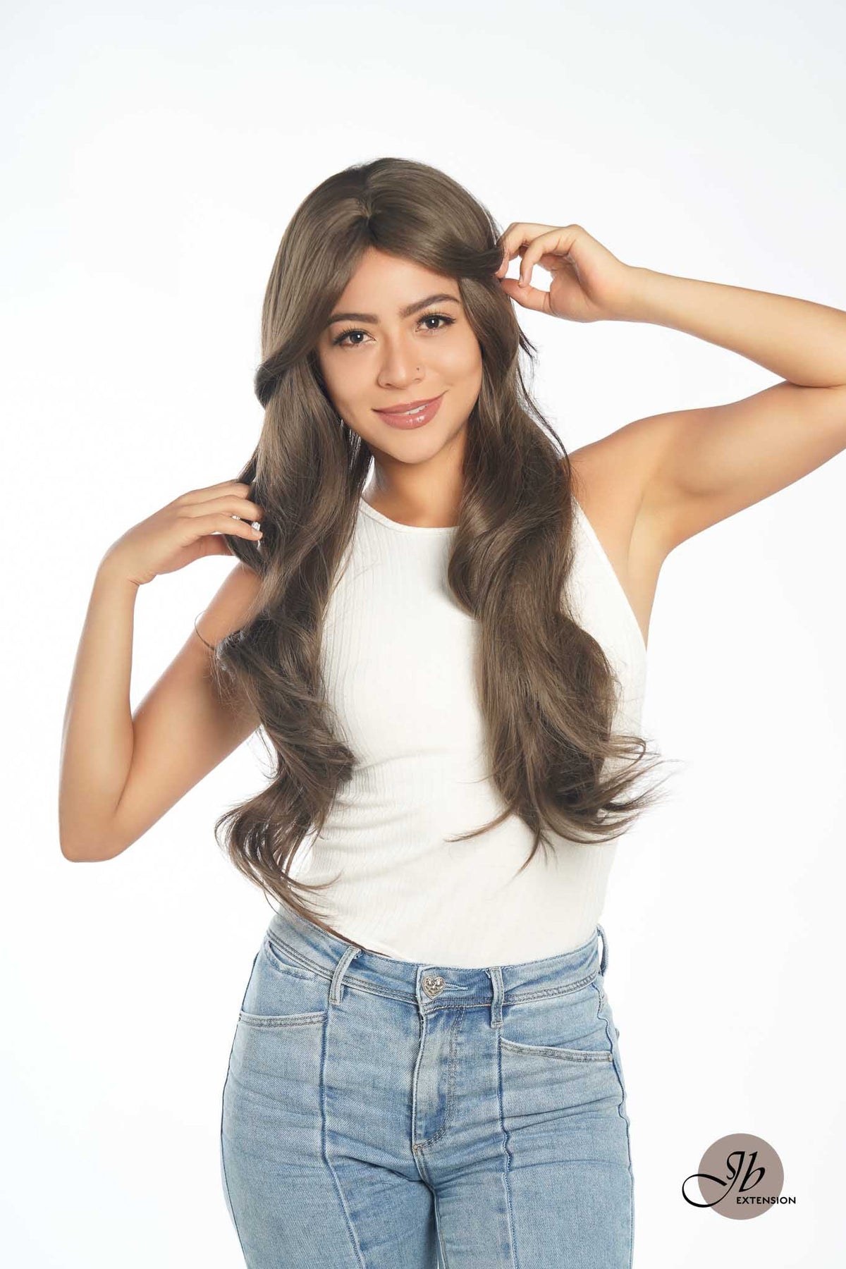 JBEXTENSION 26 Inches Long Curly Brown Color Wig JUDY