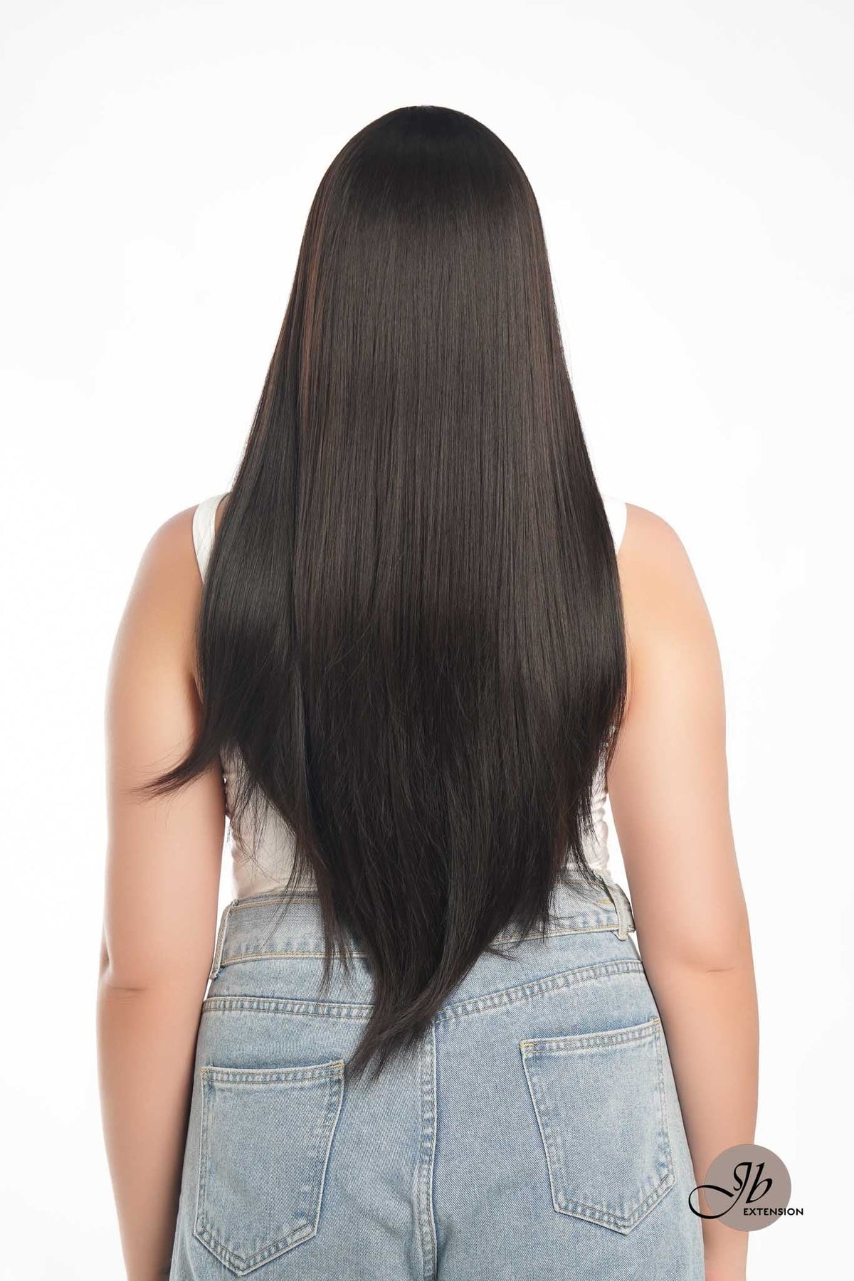 [FINAL SALE] JBEXTENSION GENERATION FIVE 28 Inches Long Tea Black Darkest Brown Straight Wig With Bangs DANA G5