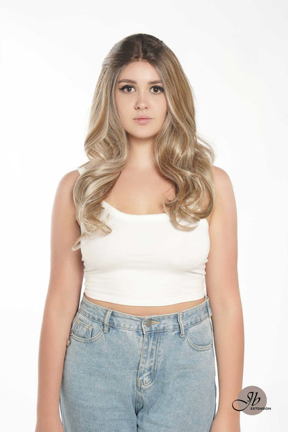 [FINAL SALE] JBEXTENSION 25 Inches Mix Blonde Curly Free Part Pre-Cut Frontlace Glueless Wig EASTER