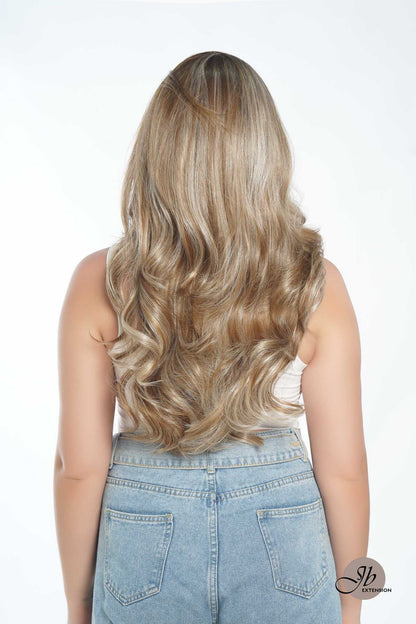 [FINAL SALE] JBEXTENSION 25 Inches Mix Blonde Curly Free Part Pre-Cut Frontlace Glueless Wig EASTER