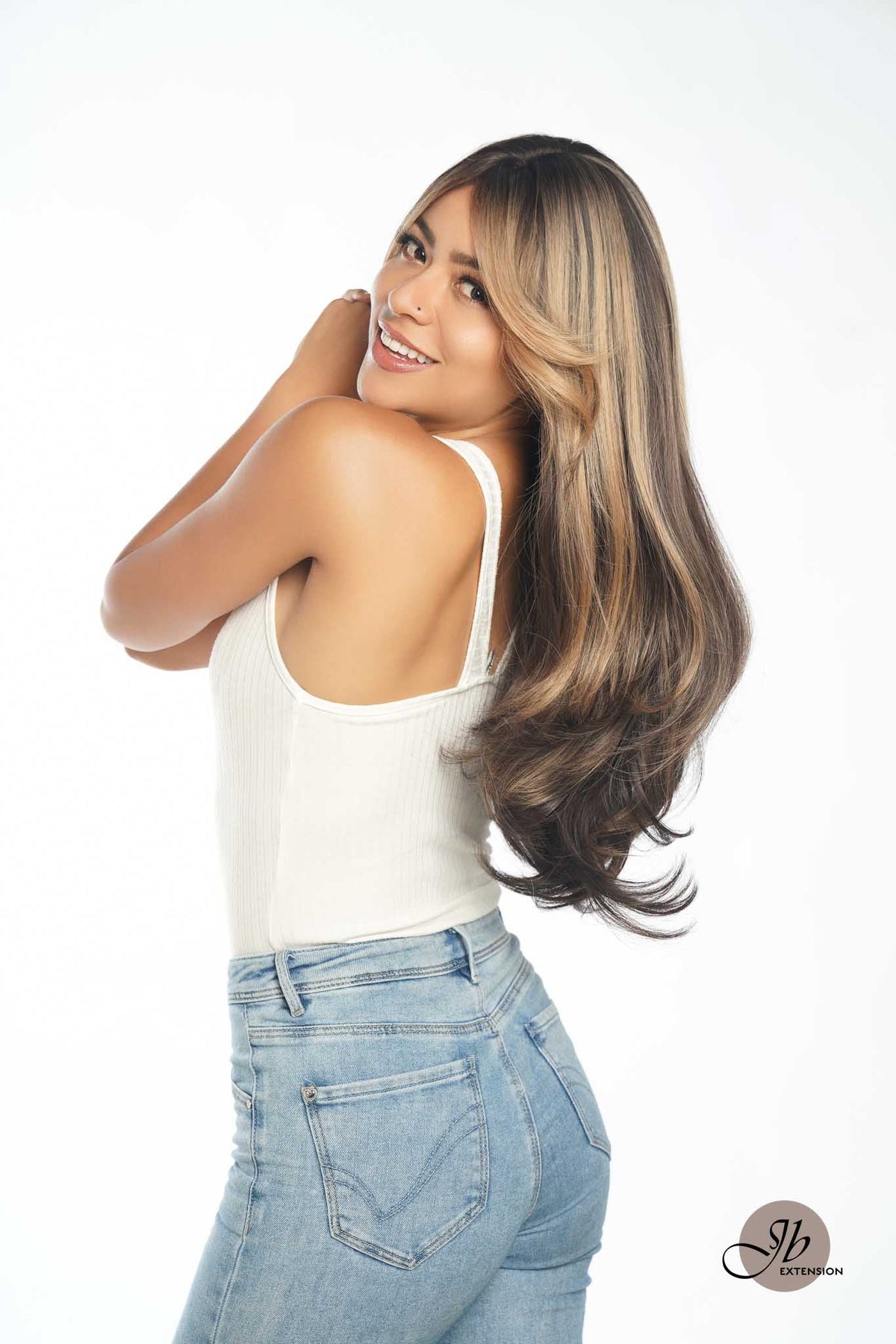 [FINAL SALE] JBEXTENSION GENERATION FIVE 24 Inches Dark Brown With Highlight Women Wig TRINI G5