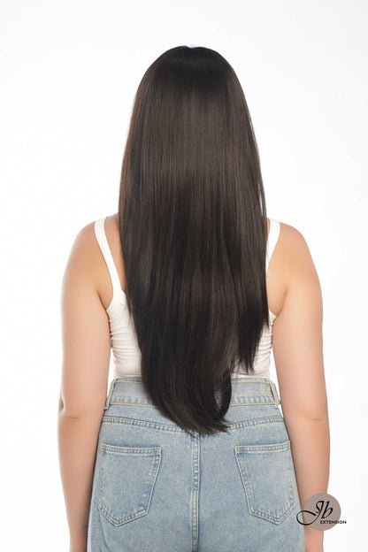 JBEXTENSION 26 inches Tea Black Darkest Brown Long Layered Wig LAURIE