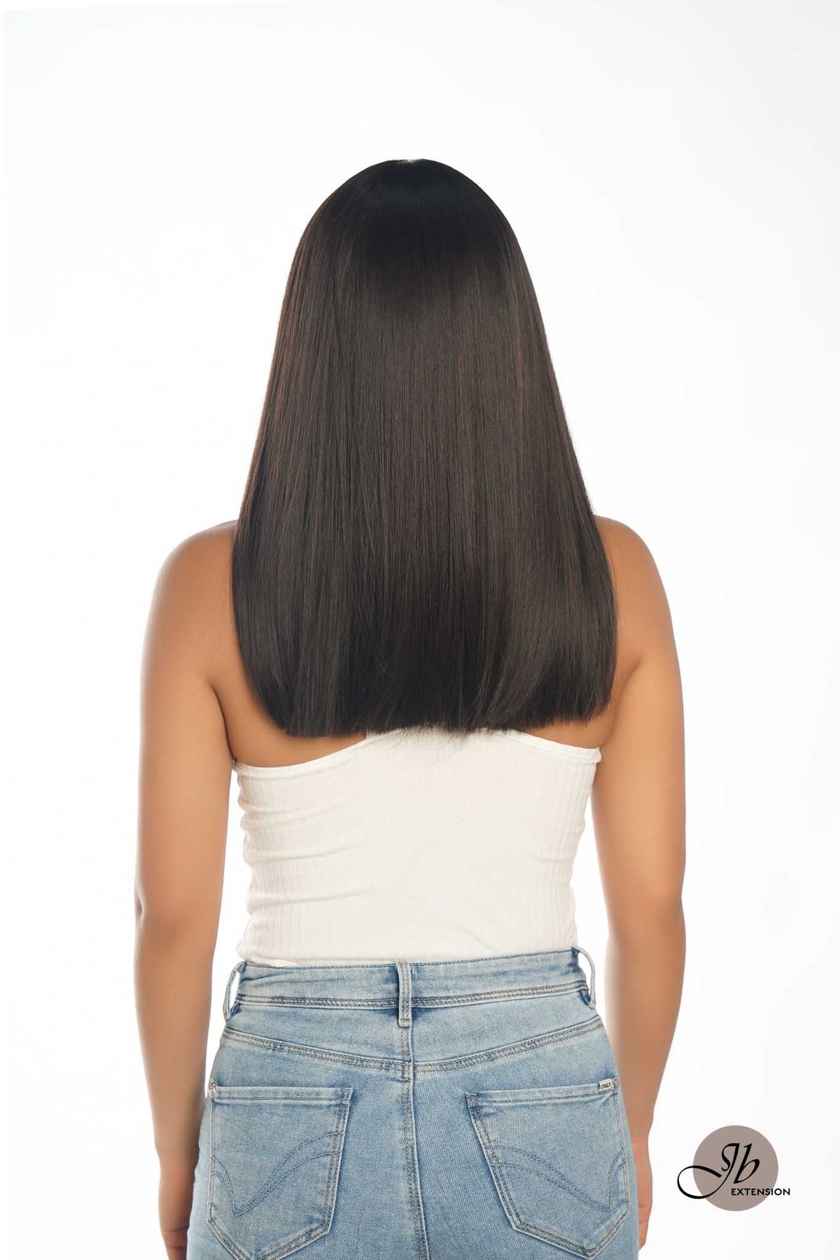JBEXTENSION 17 Inches Tea Black Darkest Brown Straight Wig CHRISTINE