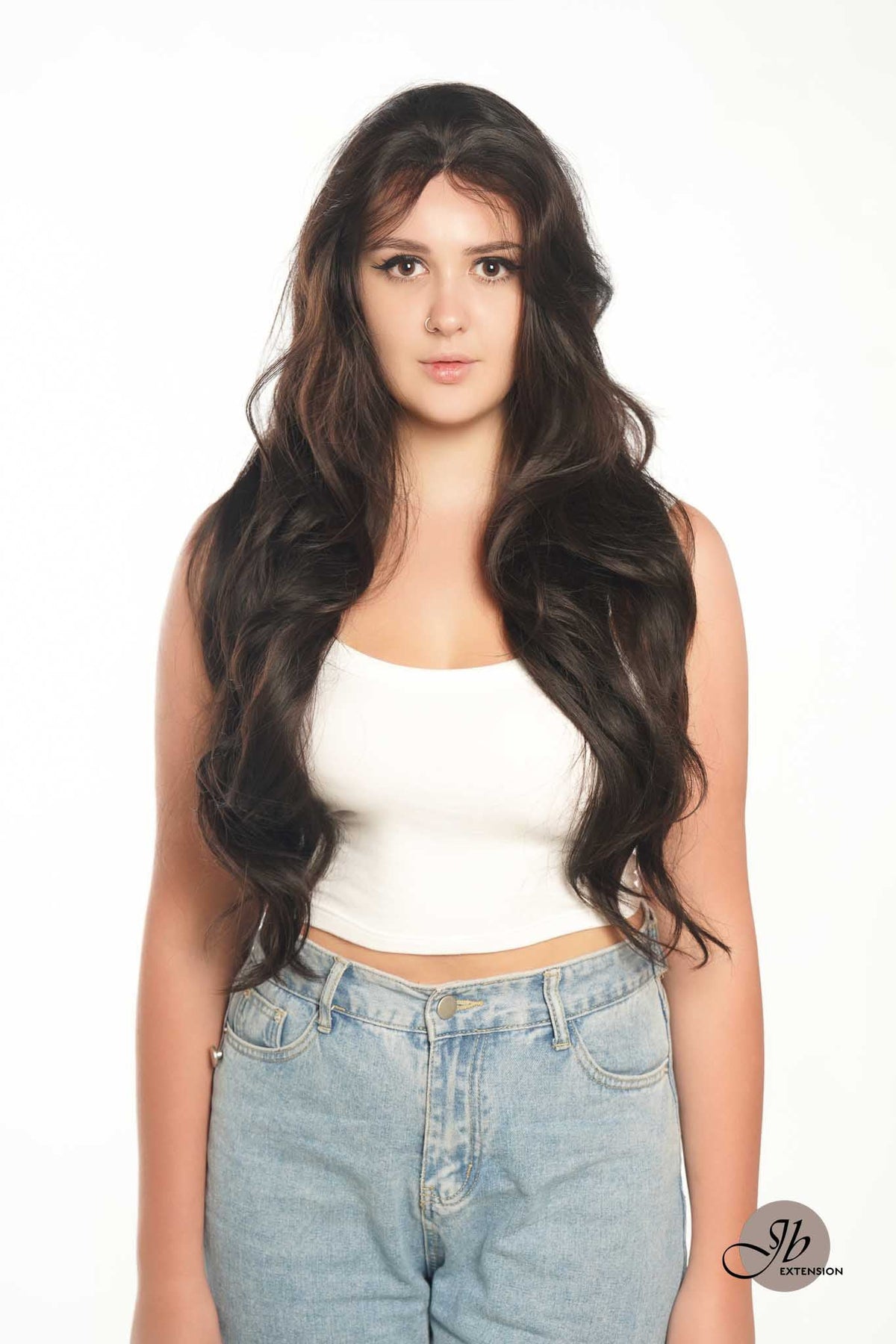 JBEXTENSION GENERATION FIVE 28 Inches Tea Black Darkest Brown Curly Wig FABIONA
