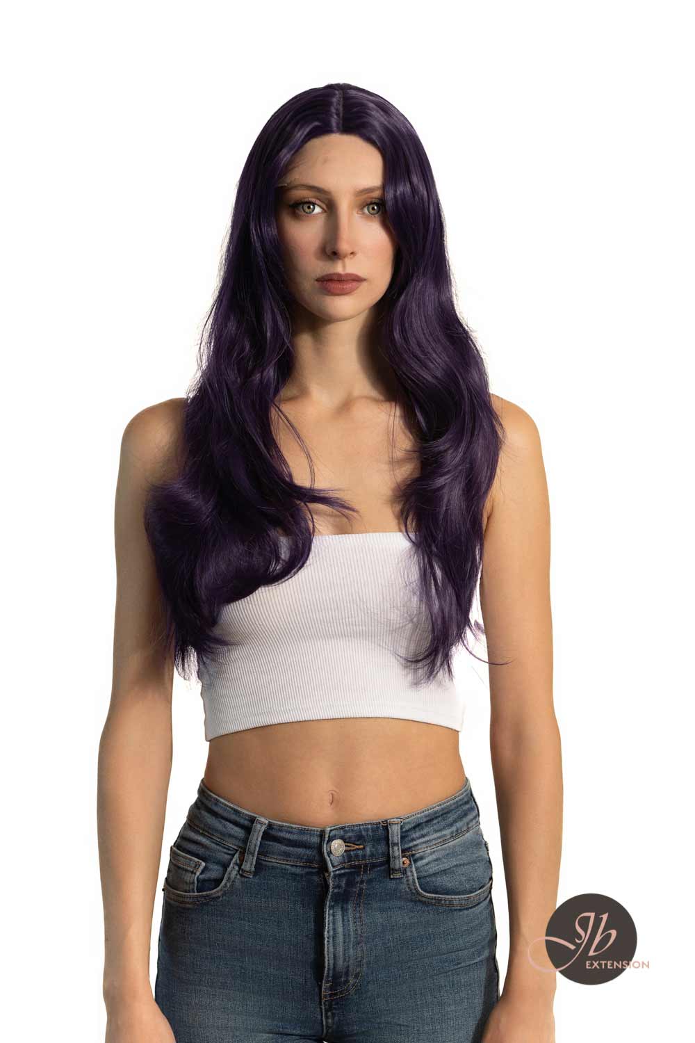 [FINAL SALE] JBEXTENSION 26 Inches Dark Purple Color Long Curly Frontlace Glueless Wig VIOLET S