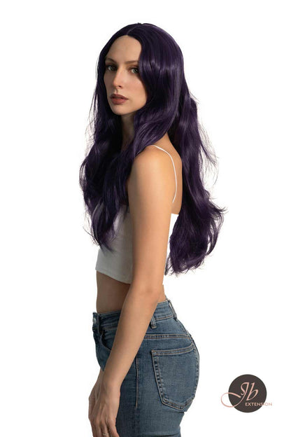 [FINAL SALE] JBEXTENSION 26 Inches Dark Purple Color Long Curly Frontlace Glueless Wig VIOLET S