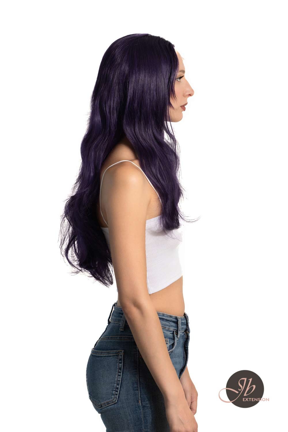 [FINAL SALE] JBEXTENSION 26 Inches Dark Purple Color Long Curly Frontlace Glueless Wig VIOLET S