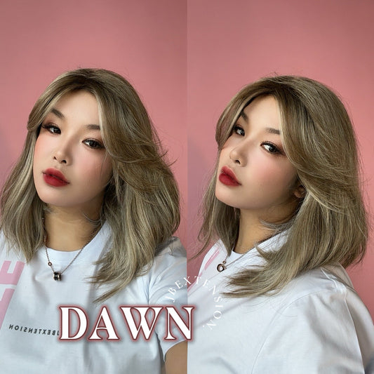 [FINAL SALE] JBEXTENSION 14 Inches Ash Grey Women Fashion Full Machine Wig DAWN【PLUS PERMATEASE】【BENDY EAR TABS】