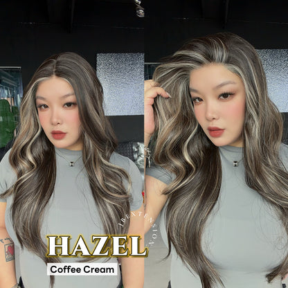 [PRE-ORDER] JBEXTENSION HAZEL MONO Monofilament Handmade Wig 6X5 Full Monofilament Hand Tied Top Wig 26 Inches Curly Coffee Cream Mono Lace Wig with Anti-slip Silicone Strips Glueless Wig HAZEL MONO【BENDY EAR TABS】