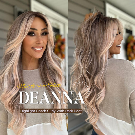 Nichole's Selection - 28 Inches Apricot Free Part Frontlace Glueless Wig DEANNA FREE PART