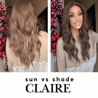 Nichole's Selection - 22 Inches Body Wave Brown With Highlight Pre-Cut Frontlace Glueless Wig CLAIRE LACE M